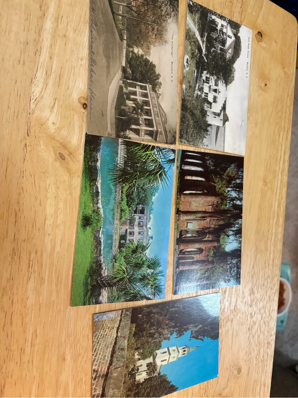 Lot of 5 VTG Beaufort, SC postcards black/white 30’s 40’s